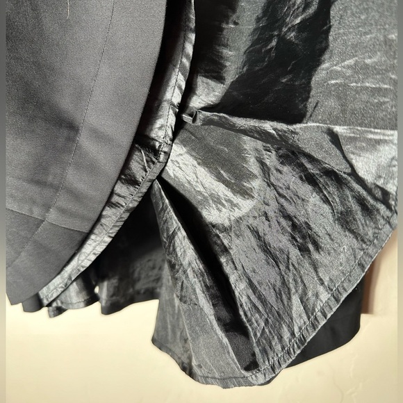 Twenty One Womens Sz L Pleaded Black Mini Midi Skirt Preppy Goth - Picture 5 of 6